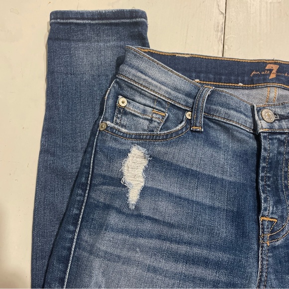 7 For All Mankind The Ankle Skinny Jeans - Sz 24 - Picture 3 of 7